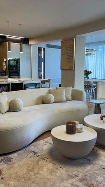 שולחן דמוי אבן זילבר עגול