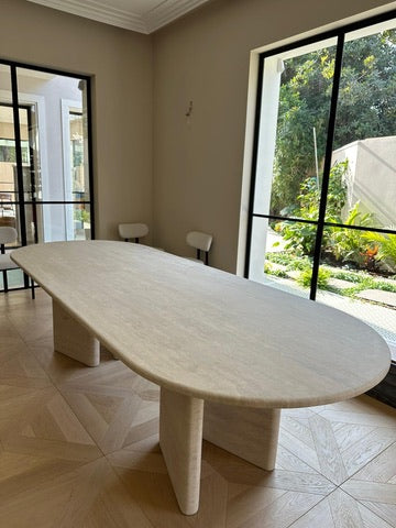 שולחן cheval שיש טרוונטין