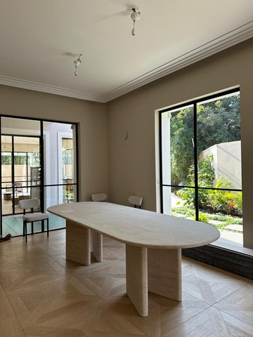 שולחן cheval שיש טרוונטין