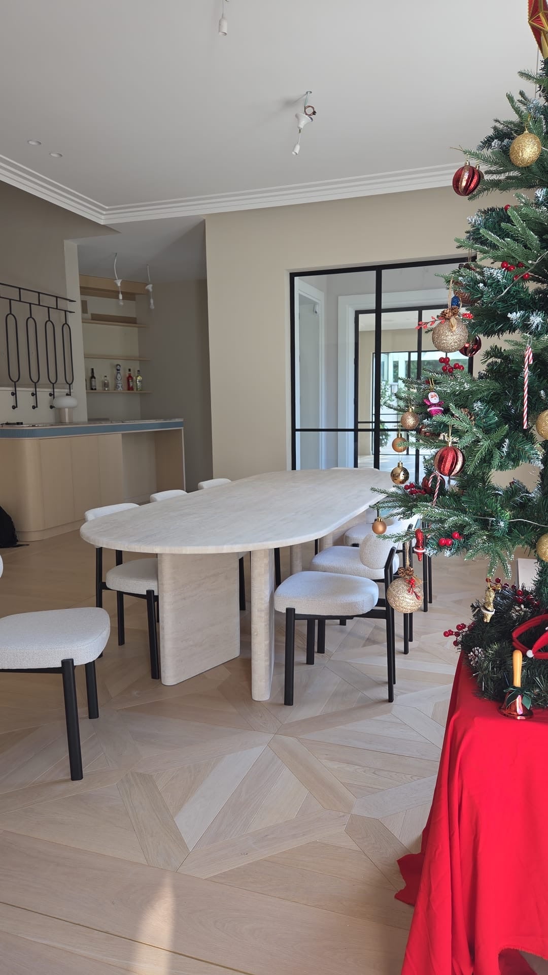 שולחן cheval שיש טרוונטין