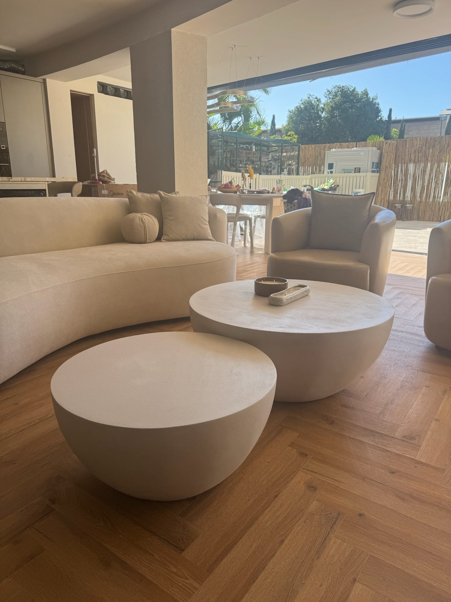 שולחן דמוי אבן זילבר עגול