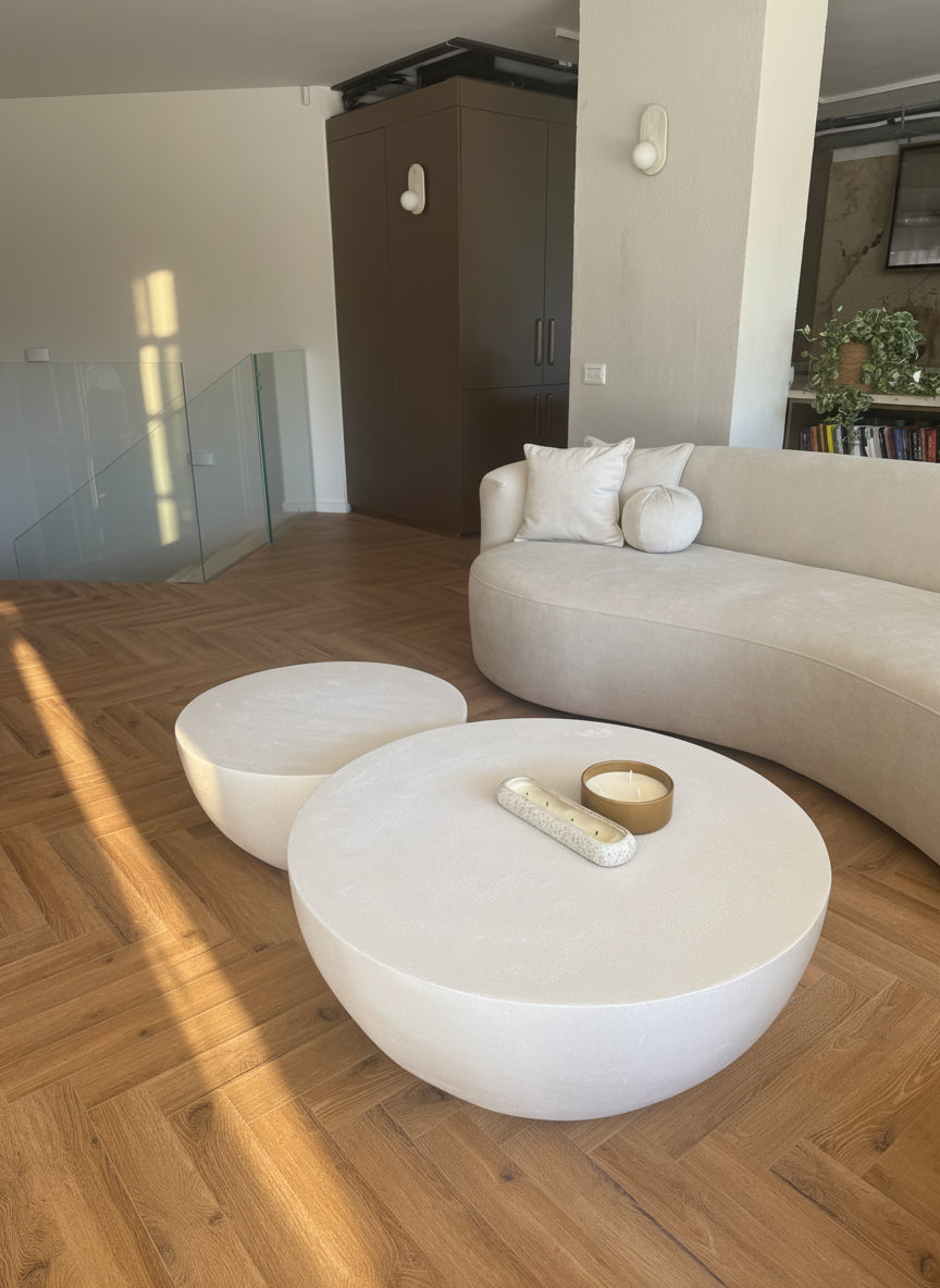 שולחן דמוי אבן זילבר עגול