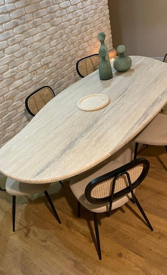 שולחן שיש טבעי אמורפי